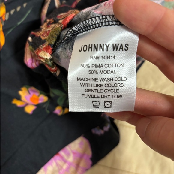 Like New Johnny Was Cap Sleeve Cotton Pajama Set, size XS, dark floral - Picture 4 of 8